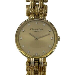 Auth DIOR/ChristianDior Bagheera D44-155 A***** Gold Women's Wrist Watch